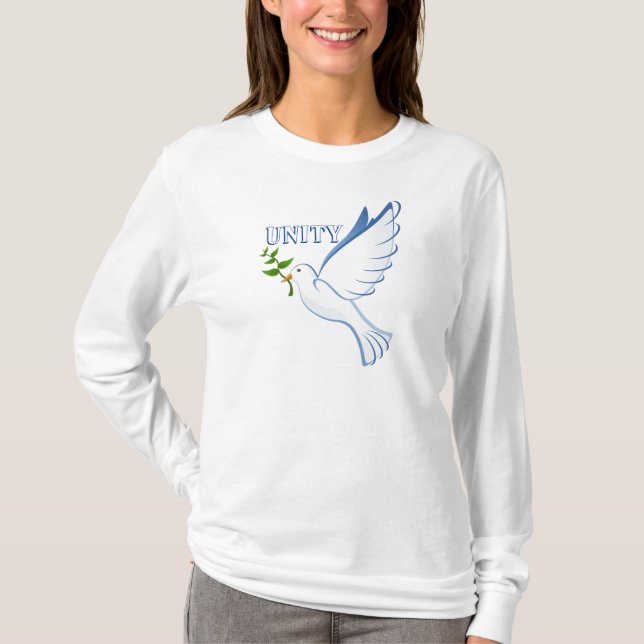 Unity Peace Dove graphic design T-Shirt. T-Shirt (Front)