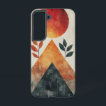 Unity Peaks Phone Case<br><div class="desc">Two symmetrical peaks accented with sun and nature motifs create a balanced,  symbolic artwork full of contrast and harmony.</div>