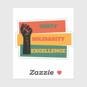 Unity, Solidarity, Excellence Black History Month Sticker