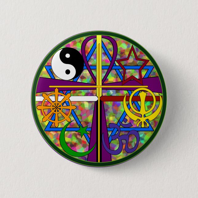 Unity Spiritual Symbols Pinback Button (Front)