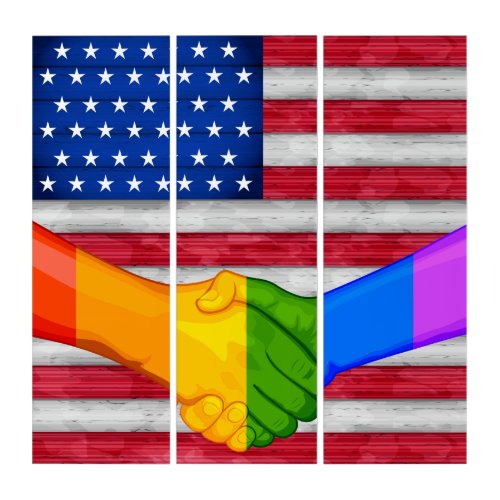 UNITY Wood Image American Flag Triptych