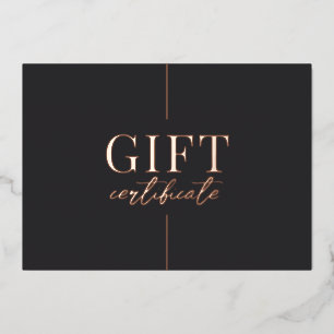Universal Black Gold Minimalist Gift Certificate Foil Holiday Card
