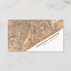 Universal business card with wood texture.