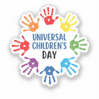 Universal Children's Day Rainbow Handprints Sticker