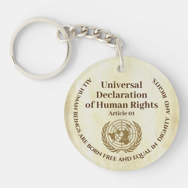 Universal Declaration of Human Rights Article 01 Keychain (Front)