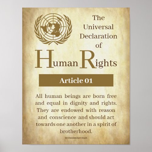 Universal Declaration of Human Rights Article 01 Poster