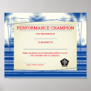 Universal Employee Recognition Award Certificate Poster at Zazzle