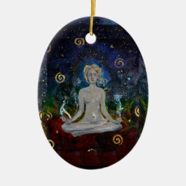 Universal Energy Chakra Zen Feminine Girard Ceramic Ornament (Front)