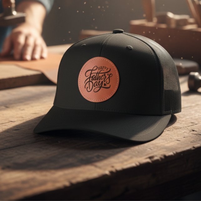 Universal Father’s Day Tribute Snapback Leather Patch Hat (For The Dads We Know, And The Dads We Meet)