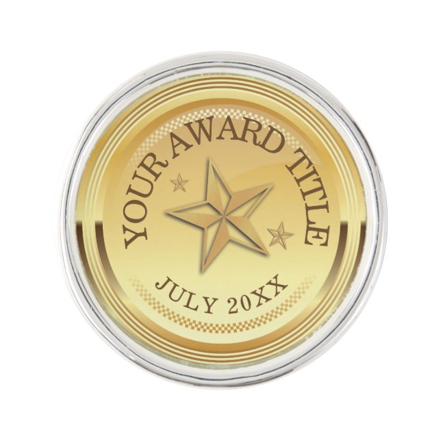 Universal faux gold employee award lapel pin (Front)