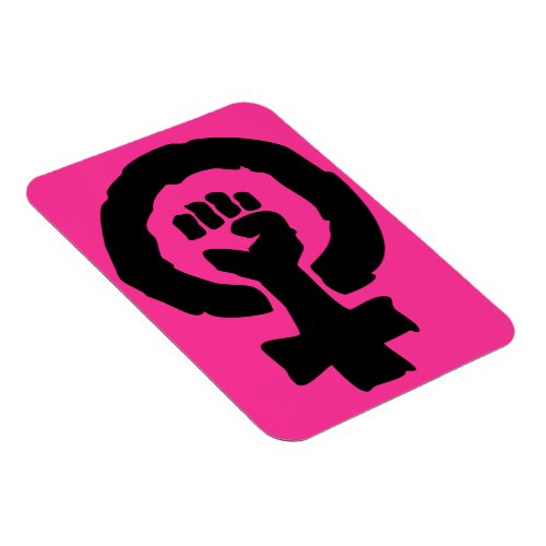 Universal Female symbol Solidarity hand Hot Pink Magnet
