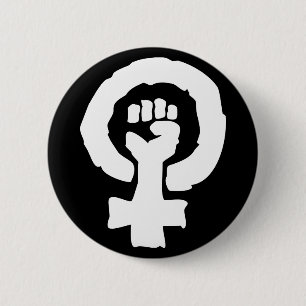Universal Female symbol Solidarity hand Pinback Button