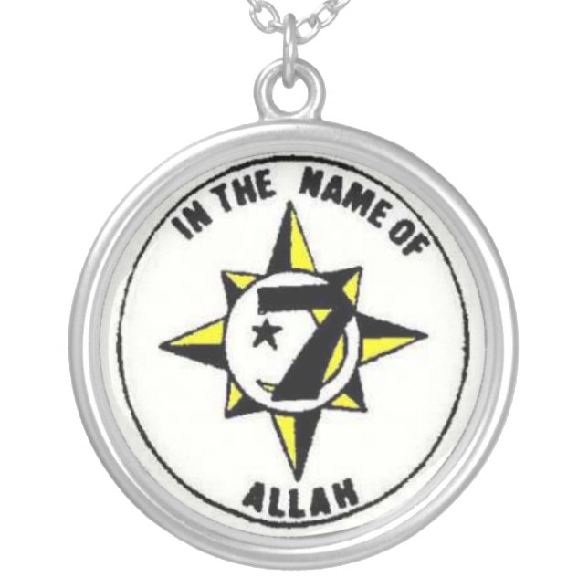 universal flag silver plated necklace (Front)