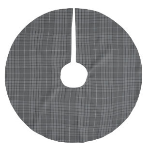 Universal Gray Granite Tartan Plaid Brushed Polyester Tree Skirt