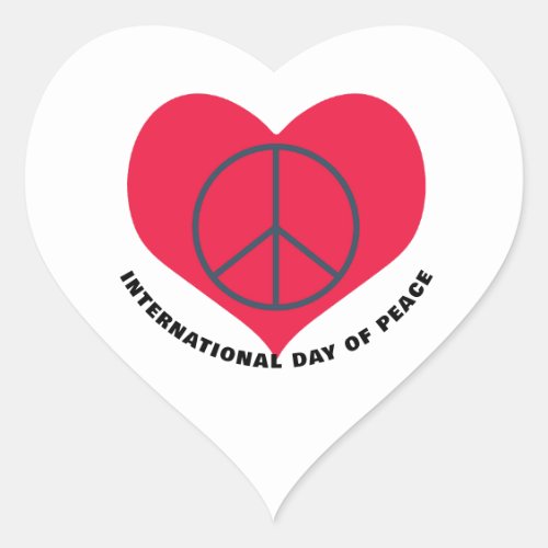 Universal Harmony International Day of Peace Clas Heart Sticker