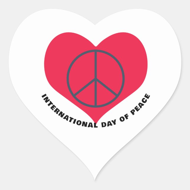 Universal Harmony, International Day of Peace Clas Heart Sticker (Front)