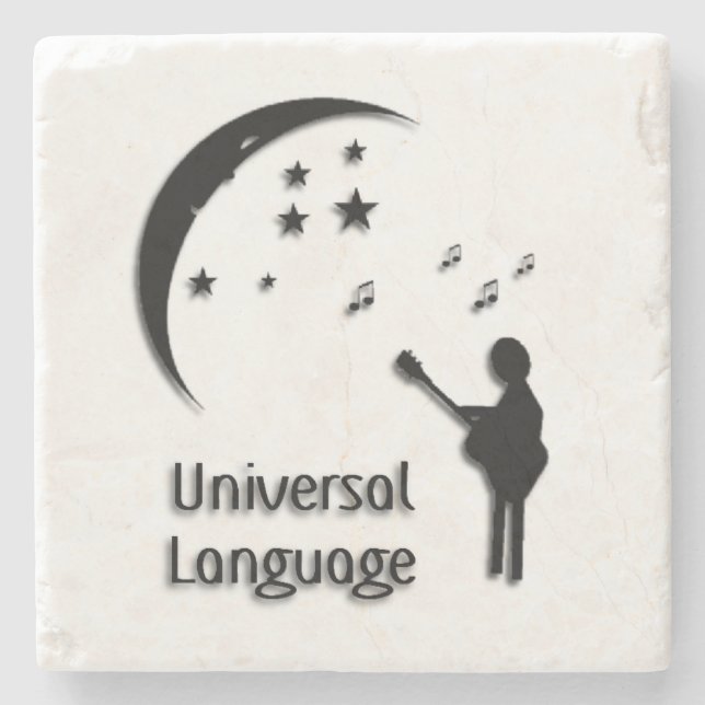 Universal Language Music Design Stone Coaster (Front)