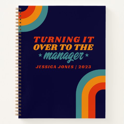 Universal Manager 70s Navy Blue Law of Attraction Notebook