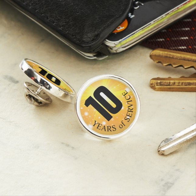 Universal milestone year employee recognition lapel pin (In Situ)