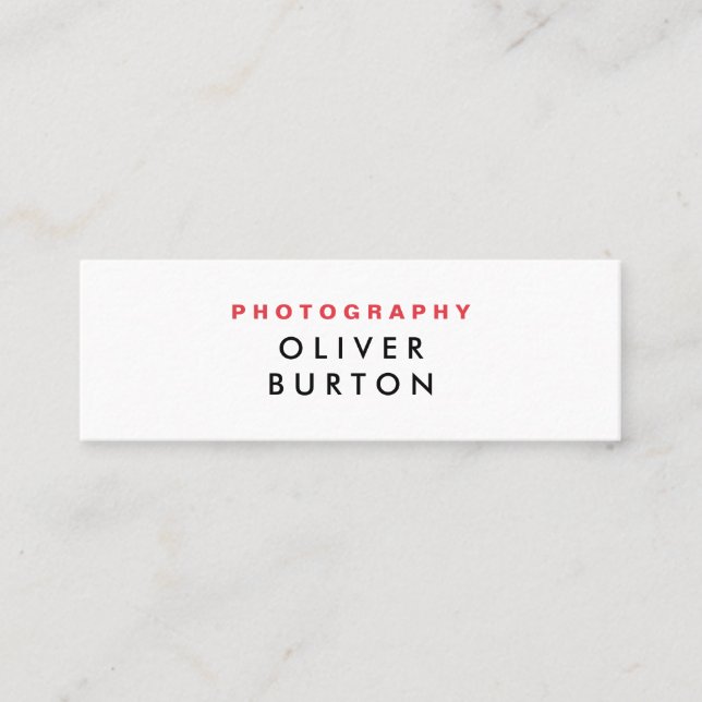 Universal mini business card for photographer. (Front)