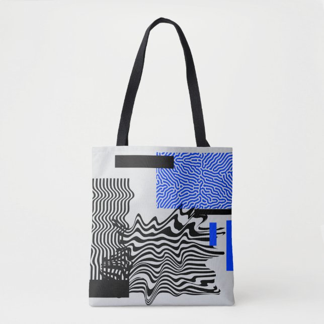 Universal Modern Geometric Shapes Set. Chaotic Gli Tote Bag (Front)