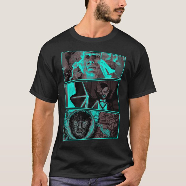 Universal Monsters Artist Series Group Shot Panels T-Shirt (Front)