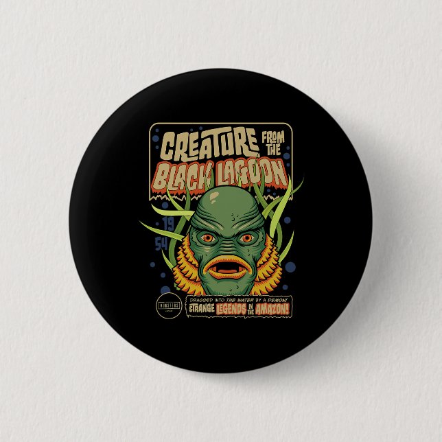 Universal Monsters Creature Retro Halloween Mask  Button (Front)