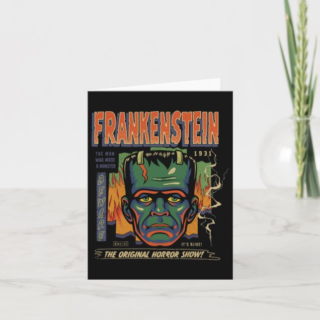 Universal Monsters Frankenstein Vintage Halloween  Card (Front)