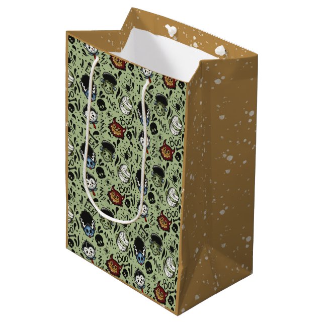 Universal Monsters- Green Medium Gift Bag (Front Angled)