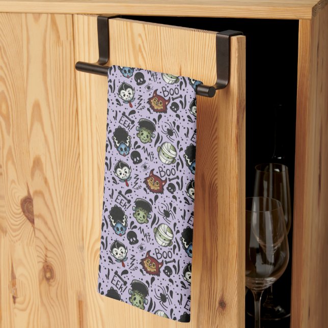 Universal Monsters- Purple Kitchen Towel (Thirds Fold)
