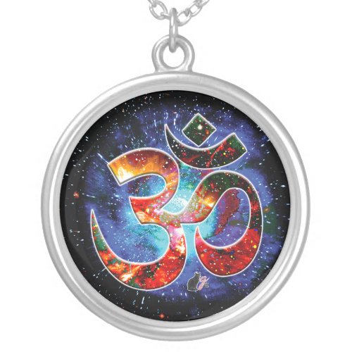 Universal OM Asana Silver Plated Necklace