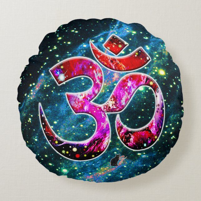 Universal OM Bodhi Round Pillow (Front)