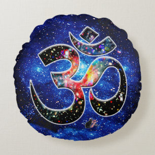 Universal OM Dhyana Round Pillow