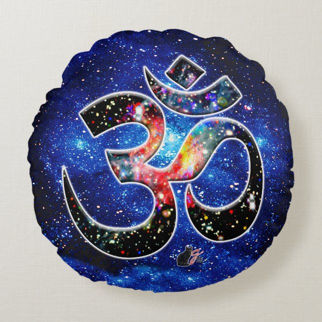 Universal OM Dhyana Round Pillow (Front)