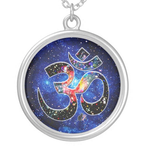 Universal OM Dhyana Silver Plated Necklace