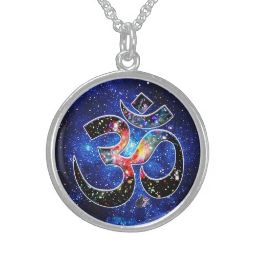 Universal OM Dhyana Sterling Silver Necklace