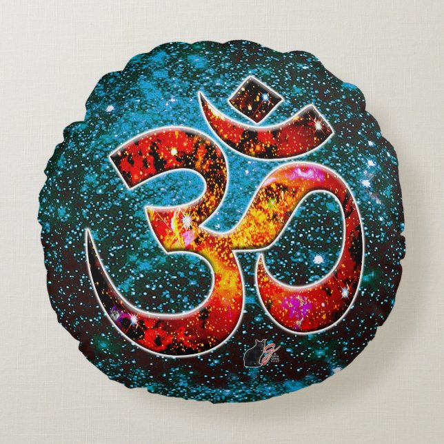 Universal OM Hum Round Pillow (Front)