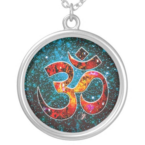 Universal OM Hum Silver Plated Necklace