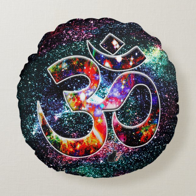Universal OM Karma Round Pillow (Front)