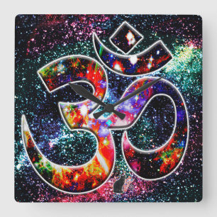 Universal OM Karma Square Wall Clock