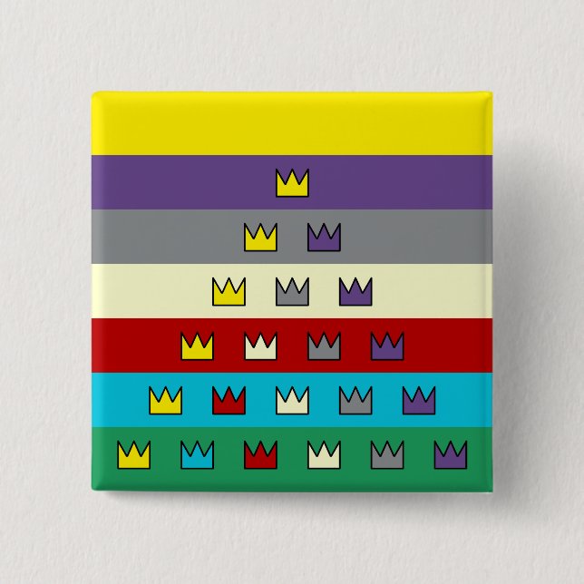 Universal Patriarch Flag Crowned Button (Front)