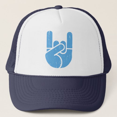 Universal Rock Hand _blue Trucker Hat
