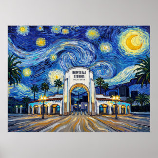 Universal Studios Gate Starry Night Historical Lan Poster