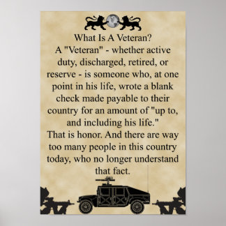 Universal What is a Veteran Poster