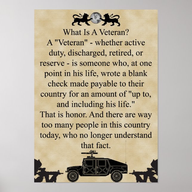 Universal What is a Veteran Poster (Front)