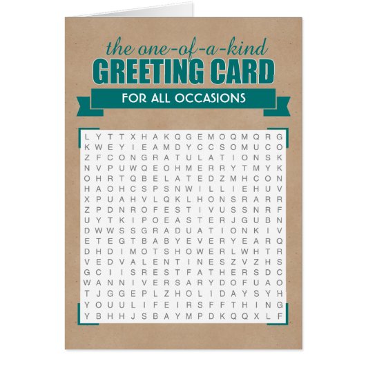 Universal Word Search Greeting Card (Front)
