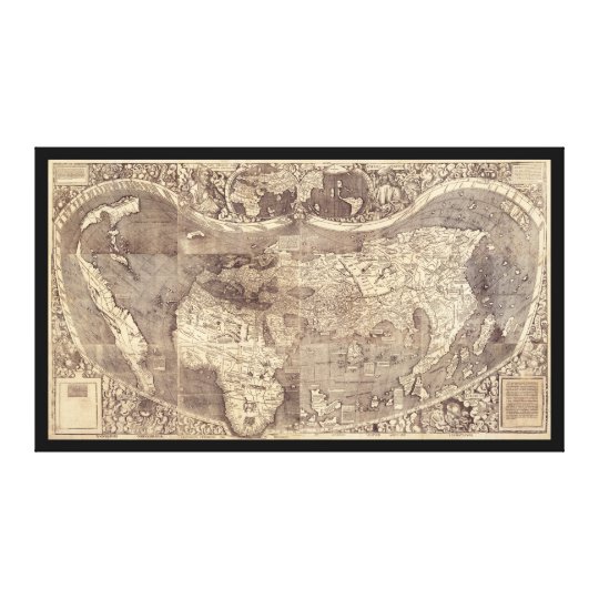 Universalis Cosmographia by M. Waldseemuller 1507 Canvas Print | Zazzle.com