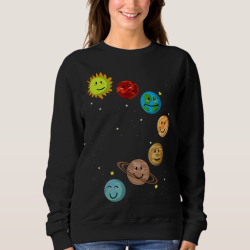 Universe Astronomy Cute Planets Outer Space Kids S Sweatshirt