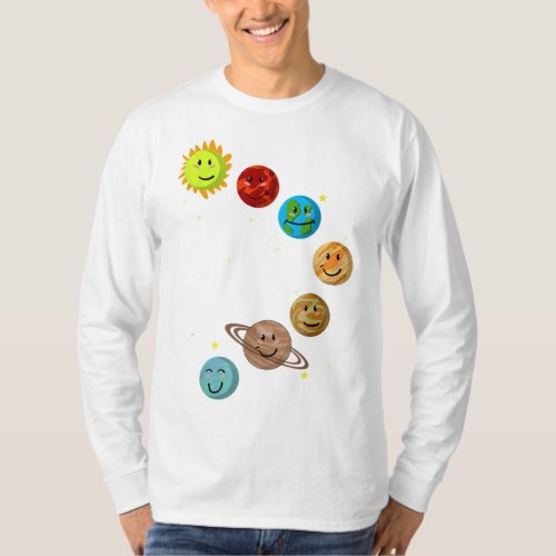 Universe Astronomy Cute Planets Outer Space Kids S T_Shirt