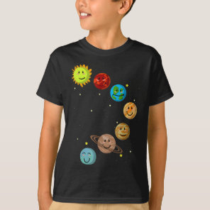 Universe Astronomy Cute Planets Outer Space Kids S T-Shirt